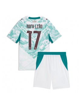 Portugal Rafael Leao #17 Replika Borta Kläder Barn VM 2026 Kortärmad (+ byxor)